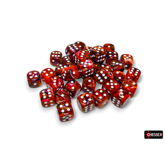 Chessex Dice Set: Festive Symphony/white 12mm d6 Dice Block (36 dice) : CHX27943