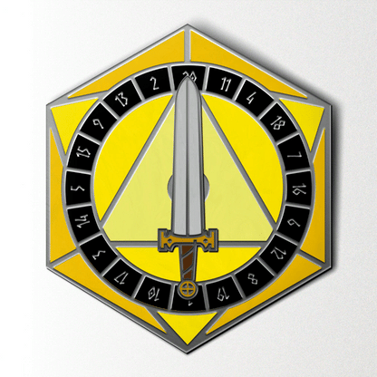 D20 Sword Spinner Pin