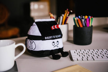 Plush  Milk  Dairy Is Scary  Soft Cuddly Toy Funny Cute Gift