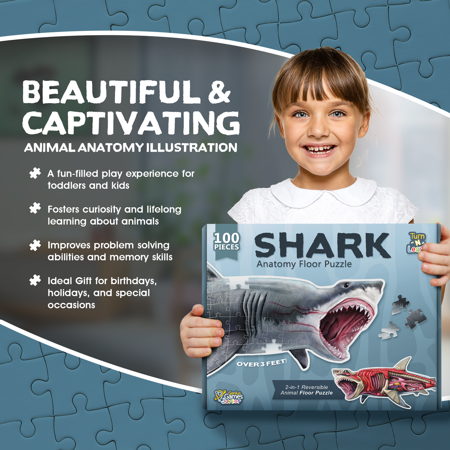 Turn N Learn: Shark Puzzle