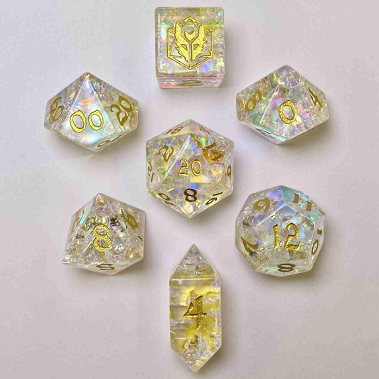 Dragon's Hoard Gemstone Dice Set - Blasted K9 Crystal