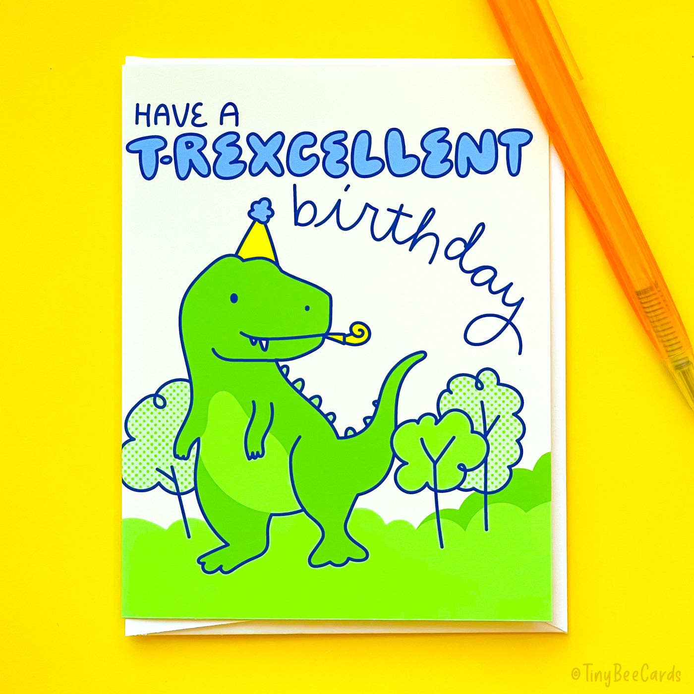 T-Rex Birthday Card "Have A T-Rexcellent Birthday!"