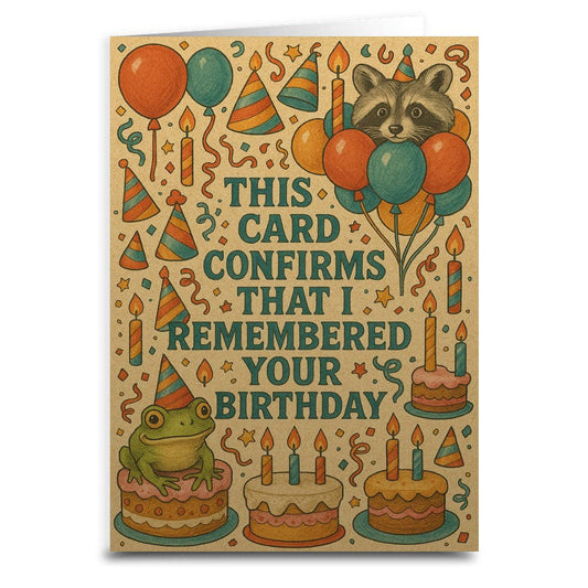 This Card Confirms I Remembered Your Birthday Greeting Card