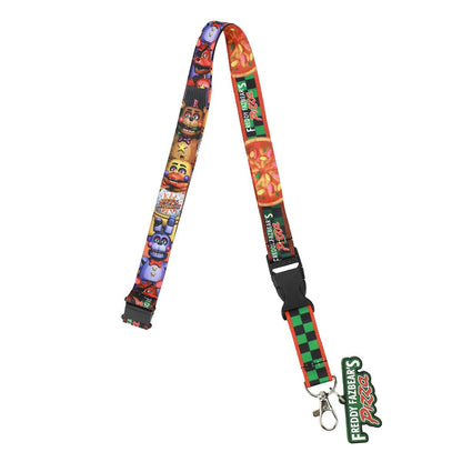 Five Nights at Freddy's Character Collage 22-inch Lanyard with Clear ID Sleeve and Rubber Charm