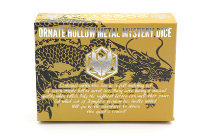 Mystery Set of 7 Matching Ornate Hollow Metal Dice