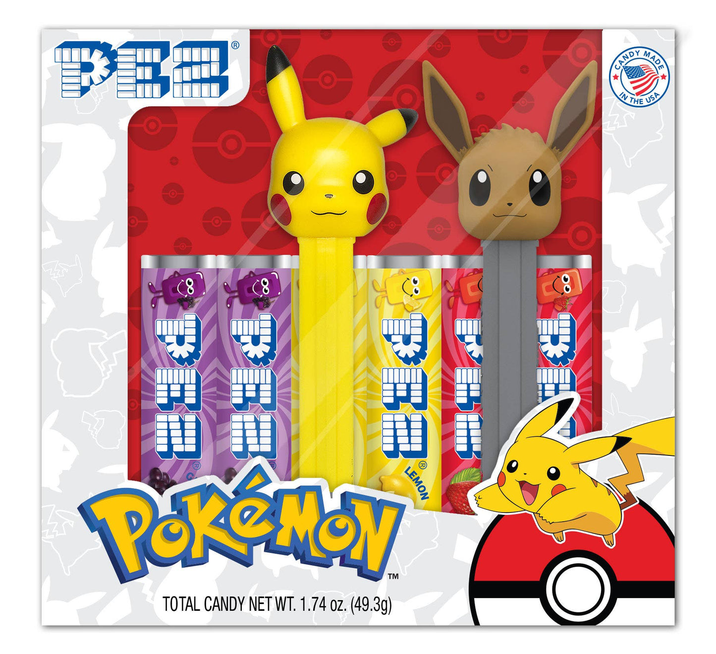 Pez Box Twin Set, Pokemon - Pikachu and Eevee
