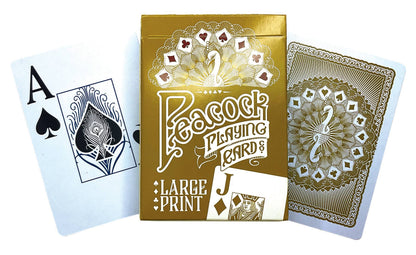 Peacock Playing Cards: Large Print