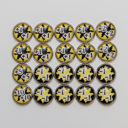 Handmade Glass & Metal Stat Counters for Magic The Gathering