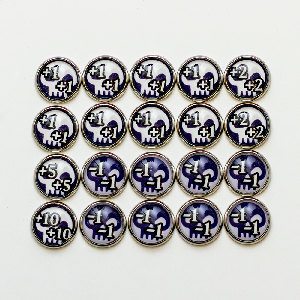 Handmade Glass & Metal Stat Counters for Magic The Gathering