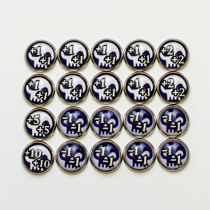 Handmade Glass & Metal Stat Counters for Magic The Gathering