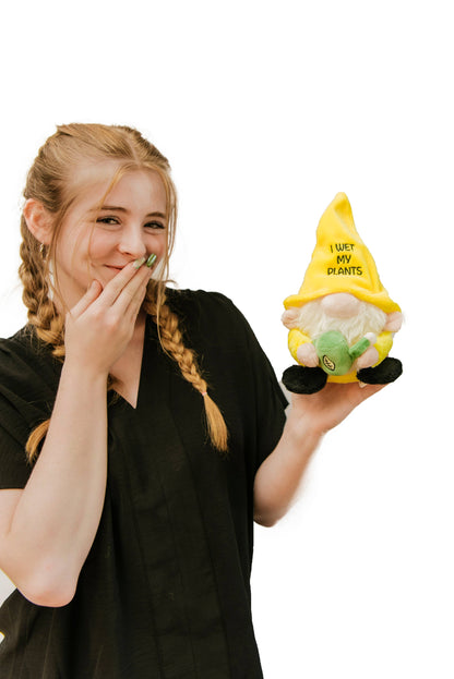 Gnome Plush  Wet My Plants  Soft Cuddly Toy Funny Cute Gift