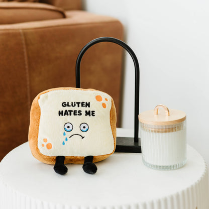 Funny Bread Plushie, Cute Gift - Gluten Hates Me