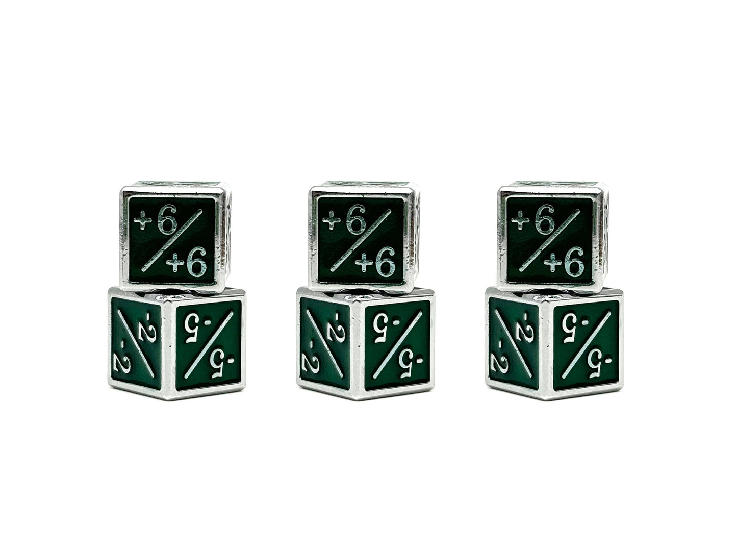 Green Pack of D6 CCG Metal Dice