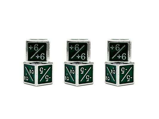 Green Pack of D6 CCG Metal Dice
