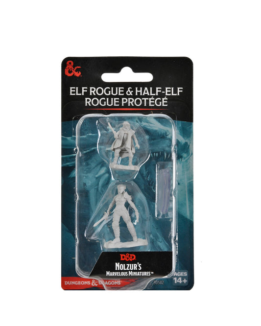 D&D Nolzur's Marvelous Miniatures: Unpainted Minis- Wave 19- Elf Rogue & Half-Elf Rogue Protégé