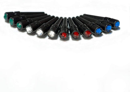 Black Metal Cribbage Pegs with Crystals - Set of 12