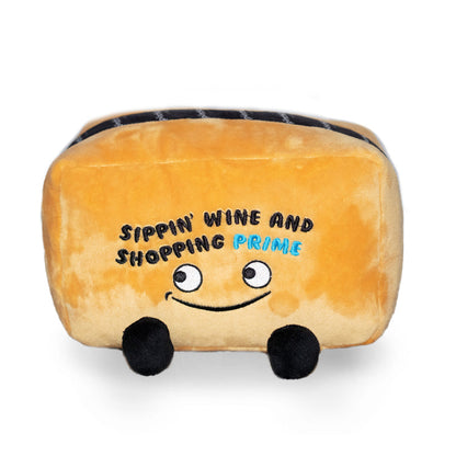 "Sippin' Wine and Shopping Prime" Plush Amazon Box, Holiday, Christmas