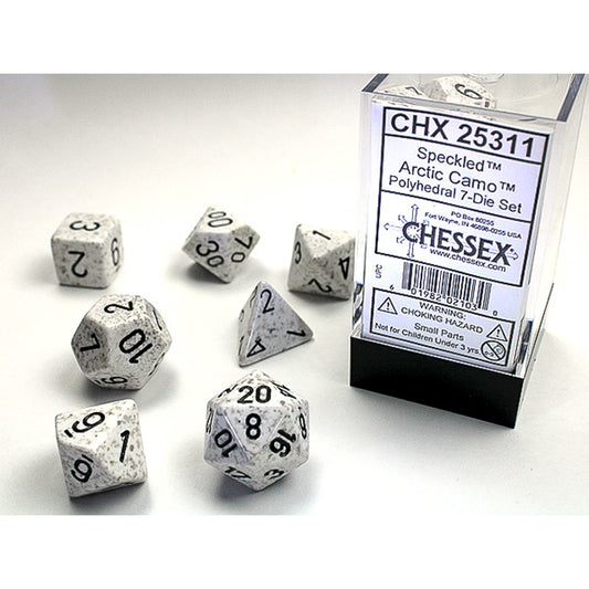 Chessex Dice Set: Speckled Arctic Camo Polyhedral 7-Dice Set : CHX25311