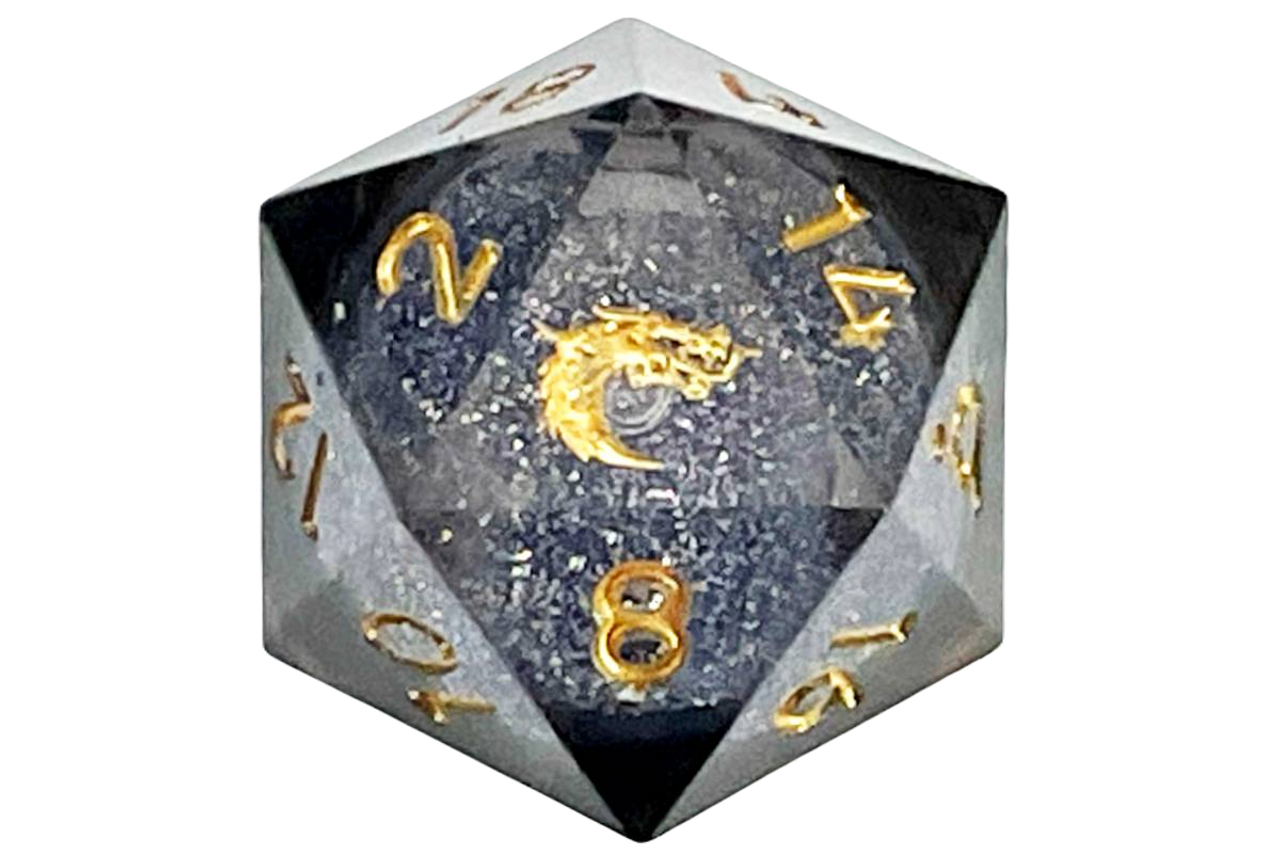 Old School Dice: 35mm D20 Sharp Edged: Liquid Infused