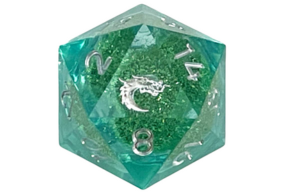 Old School Dice: 35mm D20 Sharp Edged: Liquid Infused