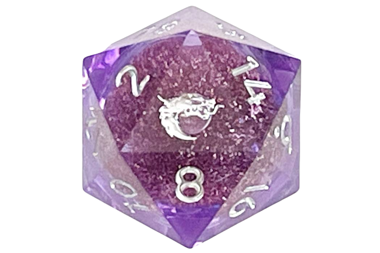 Old School Dice: 35mm D20 Sharp Edged: Liquid Infused