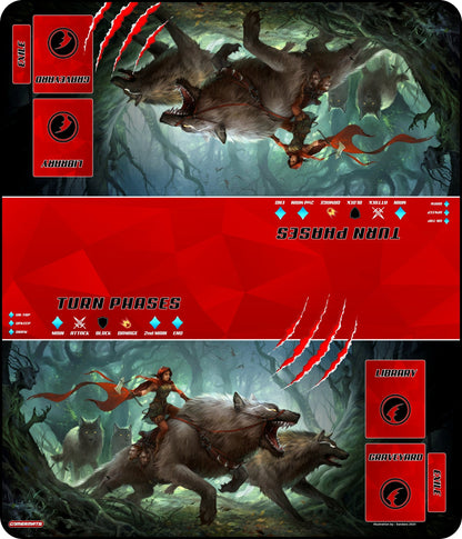 Dark Red Riding Hood - Two-Player XL Playmat Magic Compatible