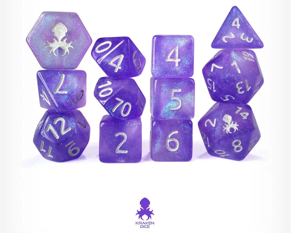 Kraken's Grape Rock Candy 12pc Polyhedral Dice Set