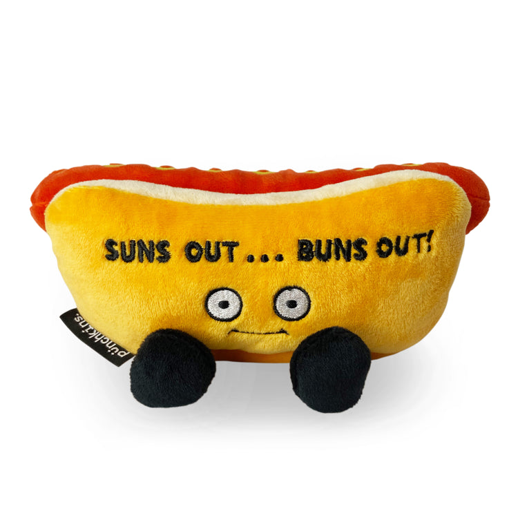 "Suns Out... Buns Out!" Plush Hot Dog, Holiday, Christmas