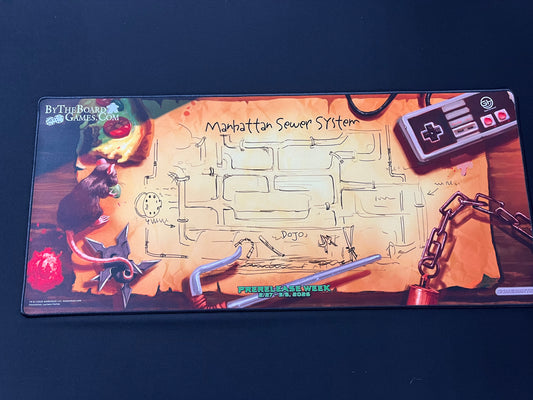 Premium Black Stitched Deskmat (14"x32") - TMNT