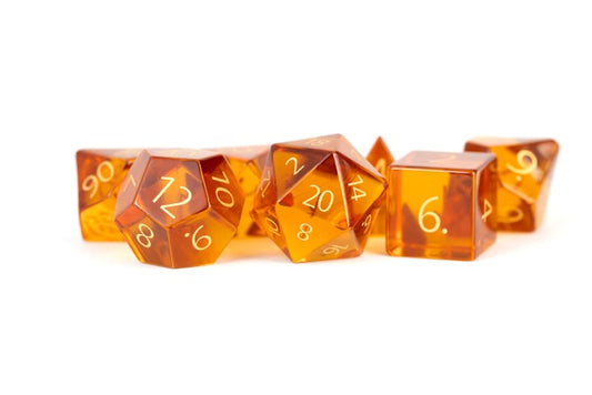 (CLEARANCE) Zircon Glass Birthstone Dice: November- Citrine