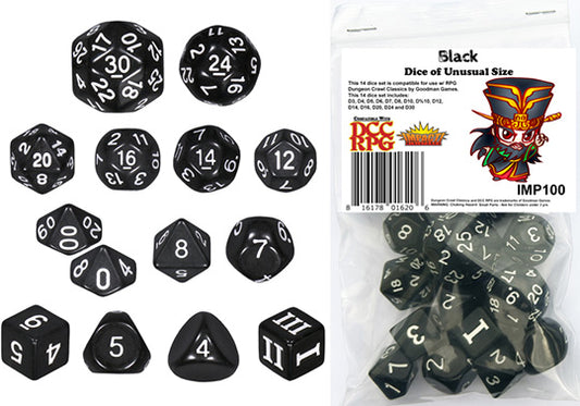 Impact Dice: Dungeon Crawl Classics: 14 Dice - Black