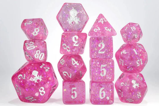 Pop Princess - Limited Run - 14pc Dice Set Inked in Silver