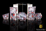 Winter Cherry Blossom Liquid Core RPG Dice Set - 7 Pieces