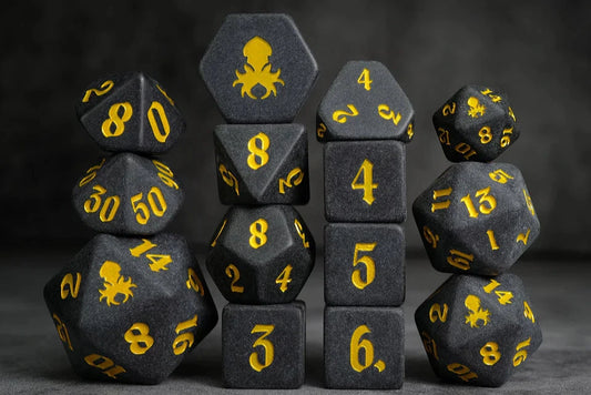 Slate: Yellow 14pc TTRPG Yellow Ink Matte Dice Set