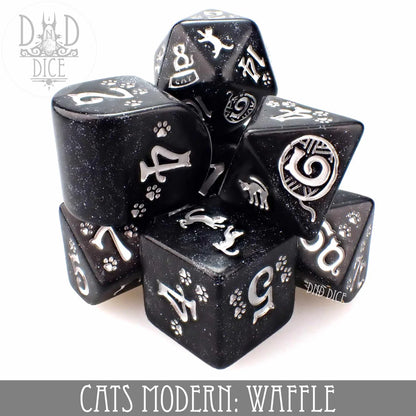 7-Dice Set: Cats Modern: Waffle Dice Set