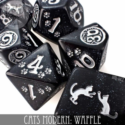 7-Dice Set: Cats Modern: Waffle Dice Set