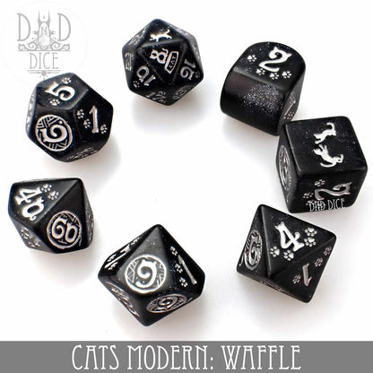 7-Dice Set: Cats Modern: Waffle Dice Set