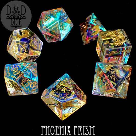Phoenix Prism Glass Dice Set w/Gift Box