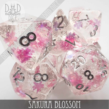 Resin 7-Dice Set: Sakura Blossom