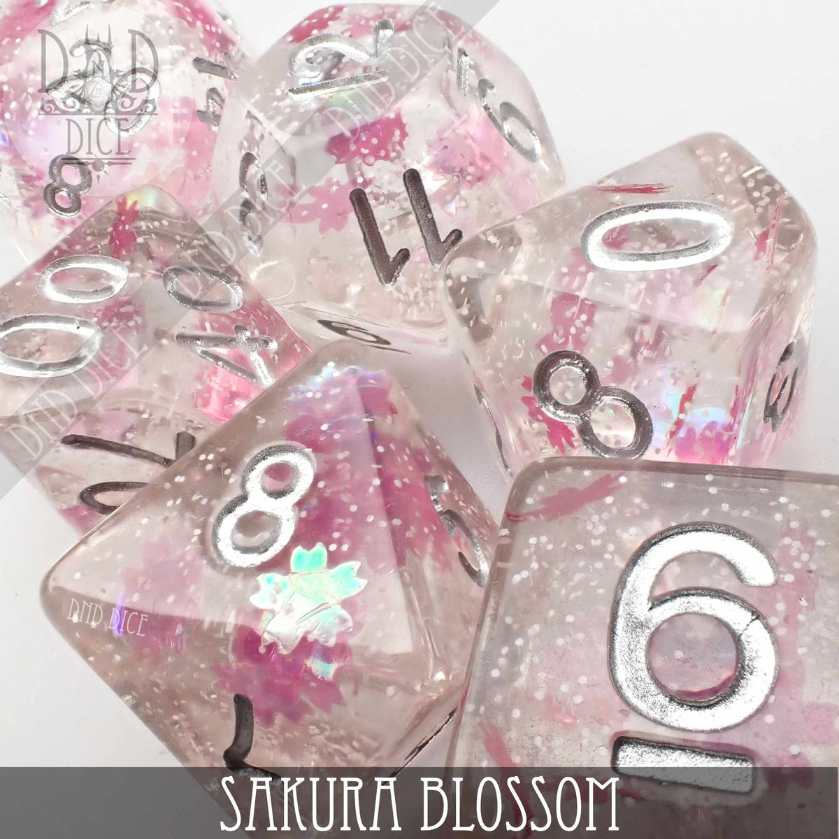 Resin 7-Dice Set: Sakura Blossom