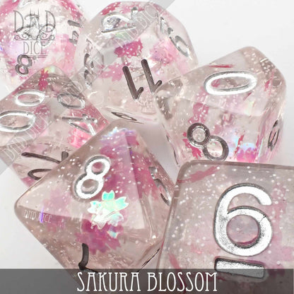 Resin 7-Dice Set: Sakura Blossom