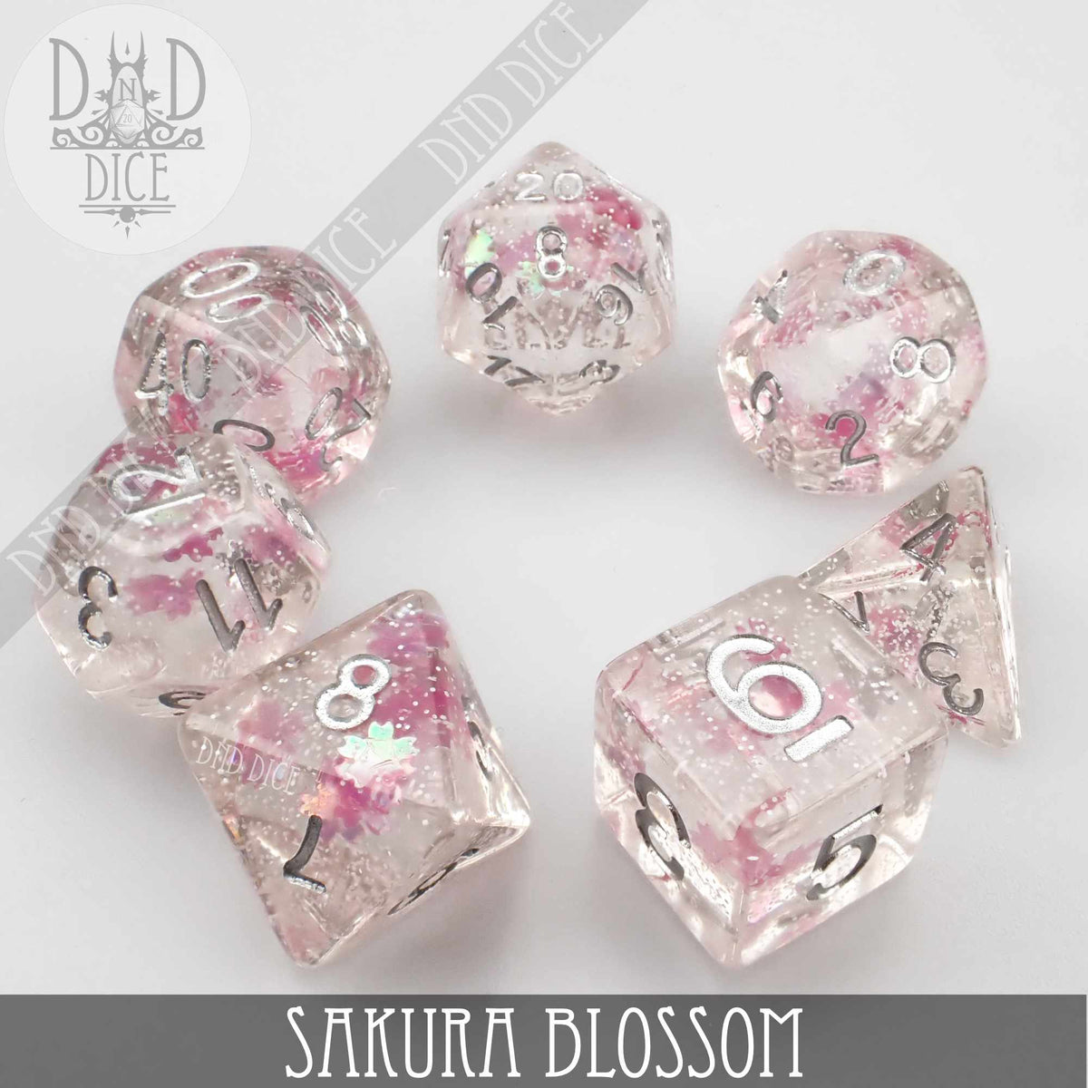 Resin 7-Dice Set: Sakura Blossom