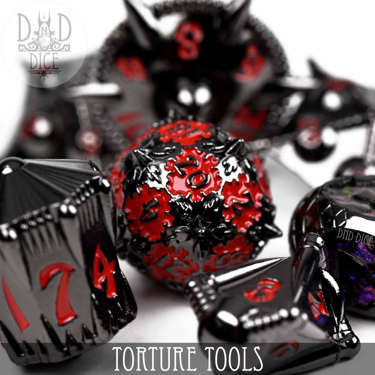 Metal Dice Set: Torture Tools Red