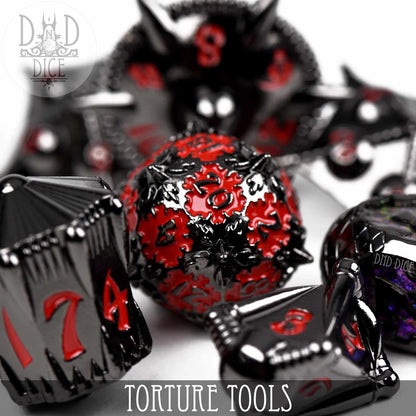 Metal Dice Set: Torture Tools Red