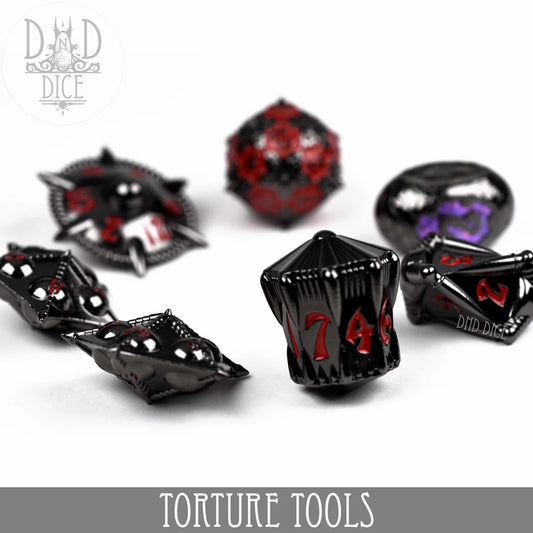 Metal Dice Set: Torture Tools Red