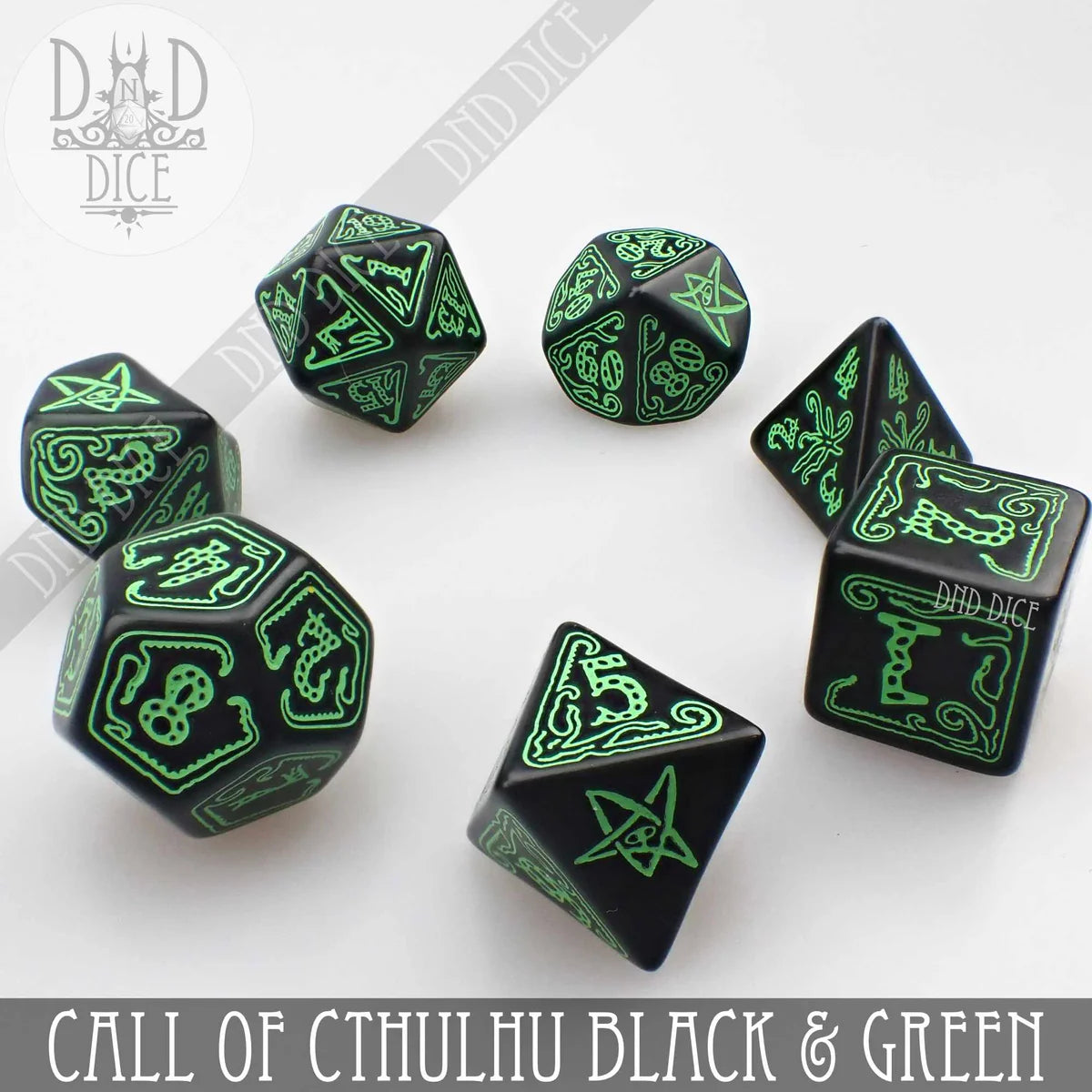 7-Dice Set: Call of Cthulhu Black & Green