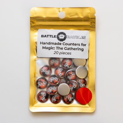 Handmade Glass & Metal Stat Counters for Magic The Gathering