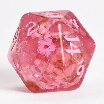 Wyrmforged Rollers Sakura Blossom RPG Dice Set - Pink Ink
