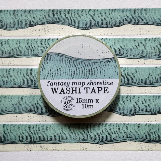 Fantasy Map Shorelines Washi Tape - for world builders, RPG, D&D, fantasy lovers and more!