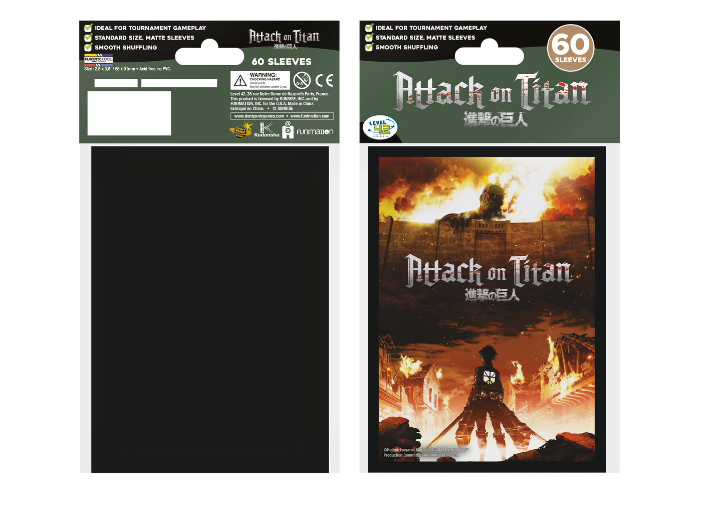 Officially Licensed Attack on Titan Standard Sleeves - Wall